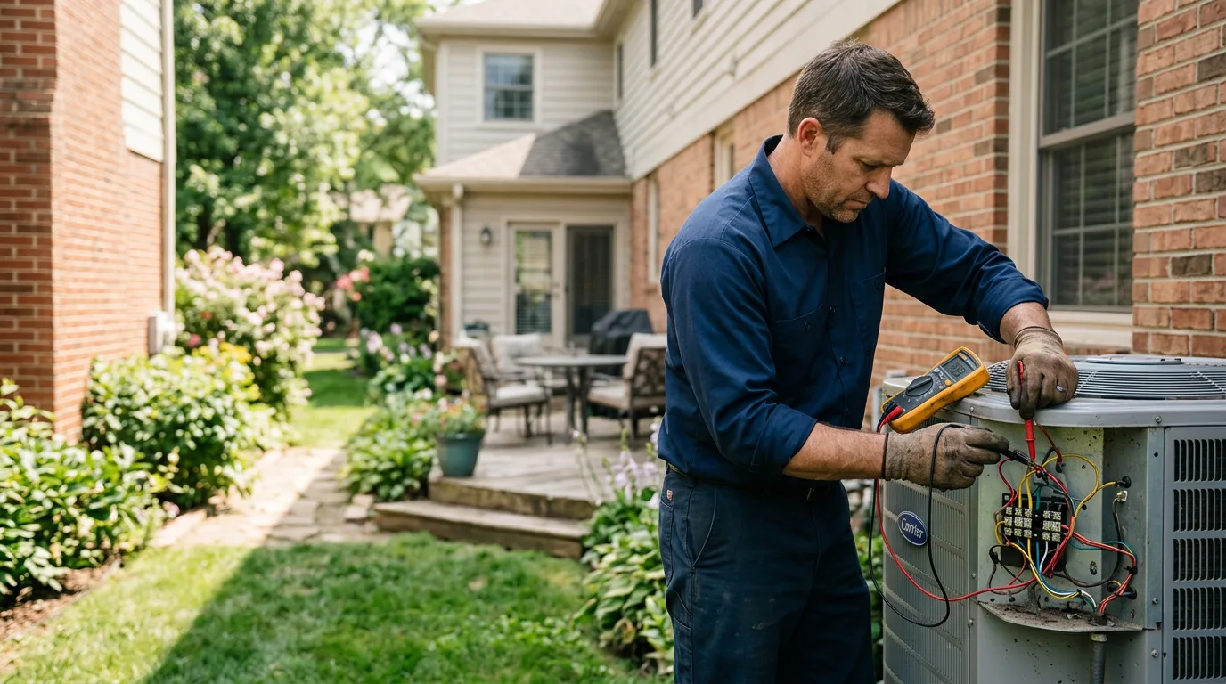 HVAC technician working near Lucerne, IN